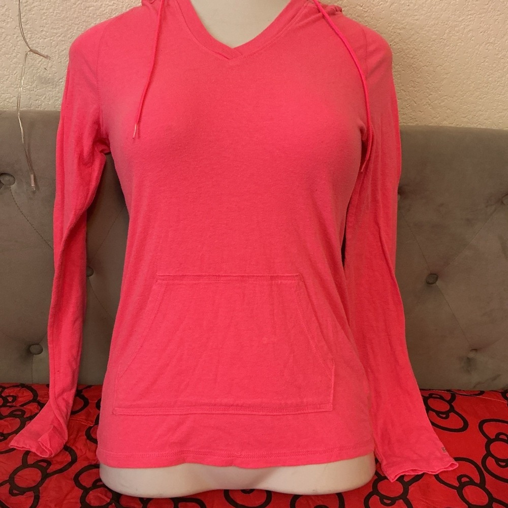 Soffe Hooded Long sleeve Women's Pink Small Y2K 2013